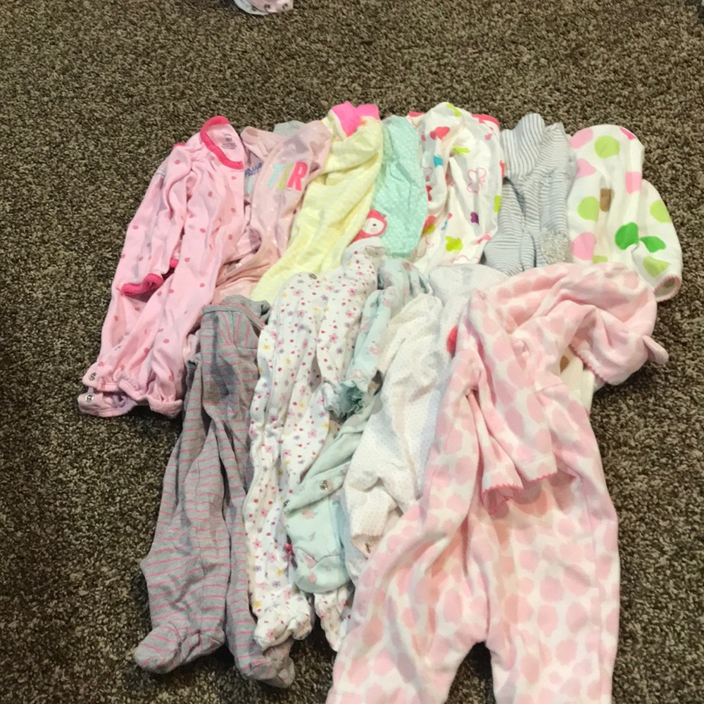 12 baby girls one piece pajamas